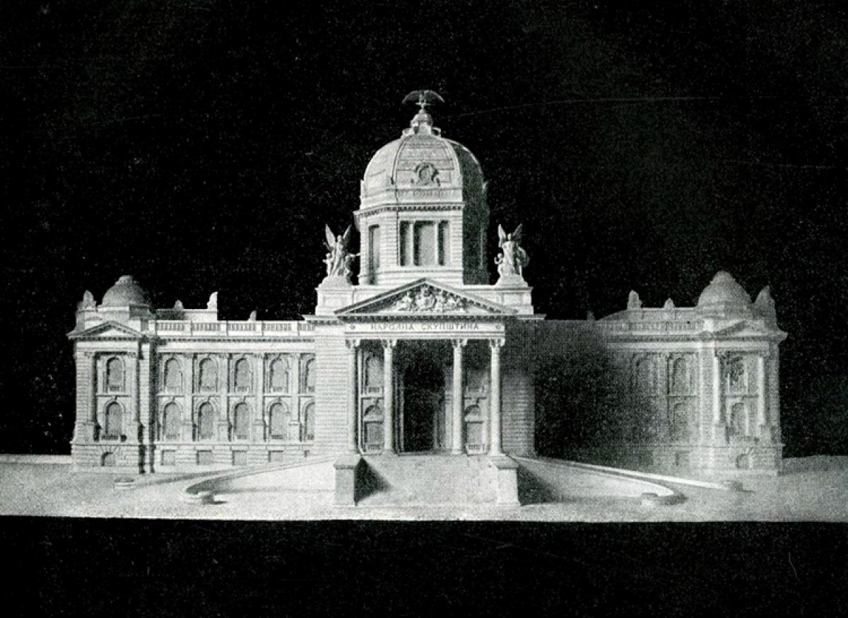 Nacrt zgrade Narodne skupštine u Beogradu objavljen 1911.