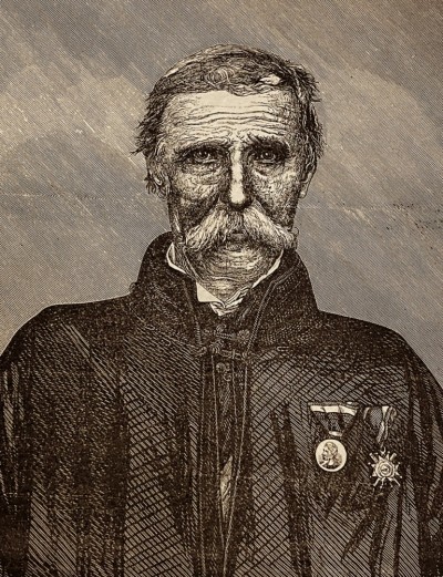 Uzun Mirko Apostolović, bimbaša. Crtež objavljen 1895. godine u dečijem listu - Srpče -