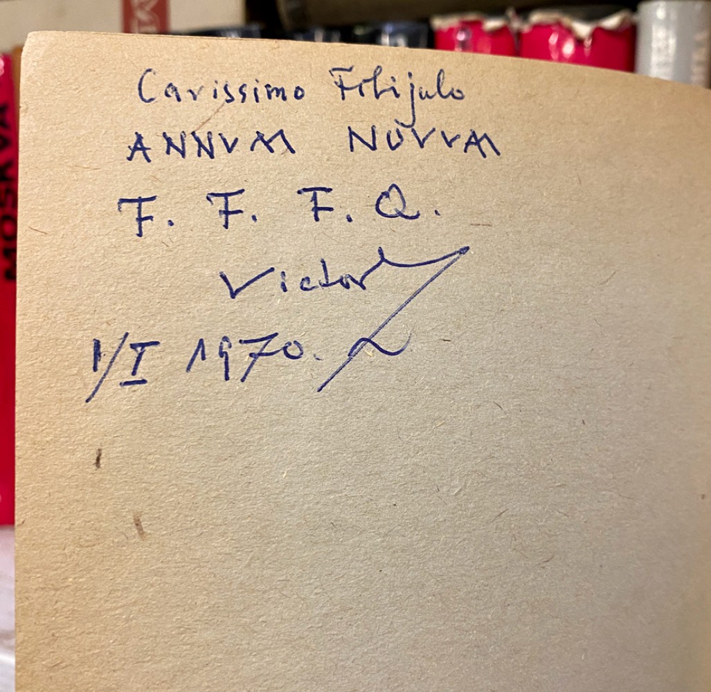 Viktor Novak, svojeručna posveta i potpis iz 1970. g.